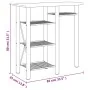 Mesa y taburetes altos 3 pzas hierro y madera gris y marrón de vidaXL, muebles para cocinas y comedores - Ref: Foro24-355214,...