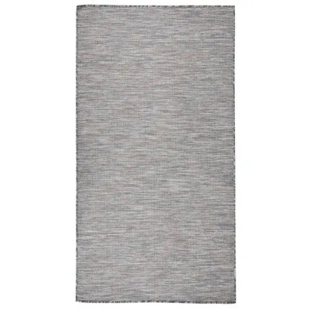 Alfombra de exterior de tejido plano marrón y azul 80x150 cm de vidaXL, Alfombras - Ref: Foro24-340813, Precio: 22,63 €, Desc...