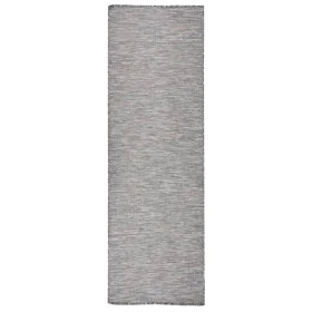 Alfombra de exterior de tejido plano marrón y azul 80x250 cm de vidaXL, Alfombras - Ref: Foro24-340814, Precio: 36,71 €, Desc...