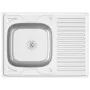 Küchenspüle mit Abtropffläche aus Edelstahl 800x600x155 mm von vidaXL, Sinkt - Ref: Foro24-147233, Preis: 103,85 €, Rabatt: %