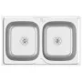 Fregadero de cocina doble seno acero inoxidable 800x500x155 mm de vidaXL, Fregaderos - Ref: Foro24-147234, Precio: 111,36 €, ...