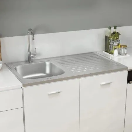 Küchenspüle mit Abtropffläche aus Edelstahl 1000x600x155 mm von vidaXL, Sinkt - Ref: Foro24-147237, Preis: 172,68 €, Rabatt: %