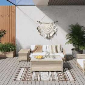 Alfombra de exterior gris y blanca reversible 80x150 cm de vidaXL, Protectores para exterior - Ref: Foro24-364794, Precio: 23...