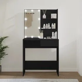 Tocador con LED negro 74,5x40x141 cm de vidaXL, Tocadores para dormitorios - Ref: Foro24-808802, Precio: 86,91 €, Descuento: %