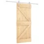 Puerta corredera con herrajes madera maciza de pino 90x210 cm by vidaXL, Doors - Ref: Foro24-3203024, Price: 196,49 €, Discou...