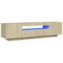 Mueble de TV con luces LED roble Sonoma 160x35x40 cm de vidaXL, Muebles TV - Ref: Foro24-804430, Precio: 108,22 €, Descuento: %