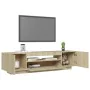 Mueble de TV con luces LED roble Sonoma 160x35x40 cm de vidaXL, Muebles TV - Ref: Foro24-804430, Precio: 108,22 €, Descuento: %