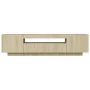 Mueble de TV con luces LED roble Sonoma 160x35x40 cm de vidaXL, Muebles TV - Ref: Foro24-804430, Precio: 108,22 €, Descuento: %