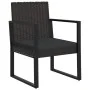 Juego de jardín con cojines 4 piezas ratán sintético negro de vidaXL, Sofás de exterior - Ref: Foro24-319199, Precio: 219,16 ...