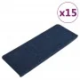 Alfombrilla autoadhesiva de escalera 15 uds azul 65x24,5x3,5 cm de vidaXL, Alfombrillas para escalones - Ref: Foro24-343481, ...