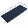 Alfombrilla autoadhesiva de escalera 15 uds azul 65x24,5x3,5 cm de vidaXL, Alfombrillas para escalones - Ref: Foro24-343481, ...