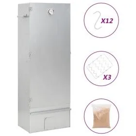 Horno ahumador astillas madera acero galvanizado 44,5x29x110 cm by vidaXL, Barbecues - Ref: Foro24-364745, Price: 227,73 €, D...