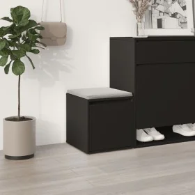 Cajón taburete madera de ingeniería negro 40,5x40x40 cm de vidaXL, Cestas para almacenaje - Ref: Foro24-808775, Precio: 46,25...