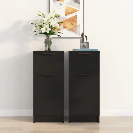 Aparador de madera contrachapada negro 30x30x70 cm de vidaXL, Aparadores - Ref: Foro24-811118, Precio: 110,16 €, Descuento: %