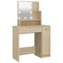 Dressing table with LED Sonoma oak color 86.5x35x136 cm by vidaXL, Bedroom Dressers - Ref: Foro24-808813, Price: 116,86 €, Di...