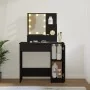 Tocador con LED negro 86,5x35x136 cm de vidaXL, Tocadores para dormitorios - Ref: Foro24-808811, Precio: 89,73 €, Descuento: %