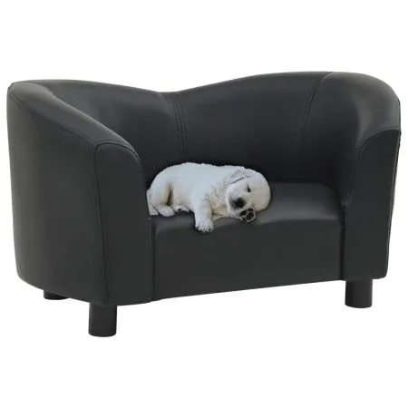 Sofá para perros cuero sintético negro 67x41x39 cm de vidaXL, Camas para perros - Ref: Foro24-170946, Precio: 95,11 €, Descue...