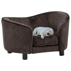 Sofá para perro felpa marrón 69x49x40 cm de vidaXL, Camas para perros - Ref: Foro24-170942, Precio: 112,08 €, Descuento: %
