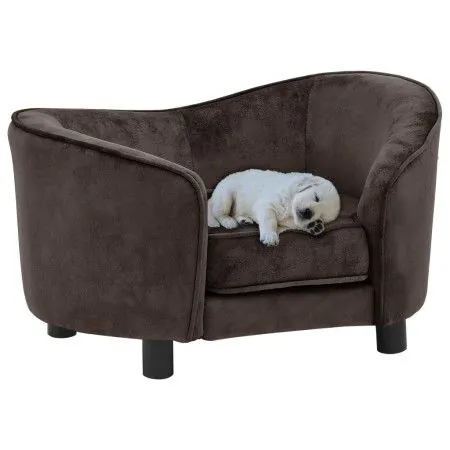 Sofá para perro felpa marrón 69x49x40 cm de vidaXL, Camas para perros - Ref: Foro24-170942, Precio: 112,08 €, Descuento: %
