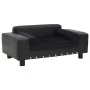 Sofá para perros felpa y cuero sintético negra 81x43x31 cm de vidaXL, Camas para perros - Ref: Foro24-170954, Precio: 81,38 €...