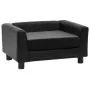 Sofá para perros felpa y cuero sintético negro 60x43x30 cm de vidaXL, Camas para perros - Ref: Foro24-170960, Precio: 76,35 €...