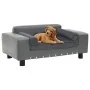 Sofá para perros felpa y cuero sintético gris 81x43x31 cm de vidaXL, Camas para perros - Ref: Foro24-170953, Precio: 75,27 €,...