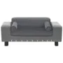 Sofá para perros felpa y cuero sintético gris 81x43x31 cm de vidaXL, Camas para perros - Ref: Foro24-170953, Precio: 75,27 €,...