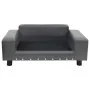 Sofá para perros felpa y cuero sintético gris 81x43x31 cm de vidaXL, Camas para perros - Ref: Foro24-170953, Precio: 75,27 €,...