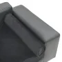 Sofá para perros felpa y cuero sintético gris 81x43x31 cm de vidaXL, Camas para perros - Ref: Foro24-170953, Precio: 75,27 €,...