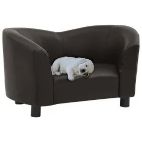 Sofá para perros cuero sintético marrón 67x41x39 cm de vidaXL, Camas para perros - Ref: Foro24-170947, Precio: 77,65 €, Descu...