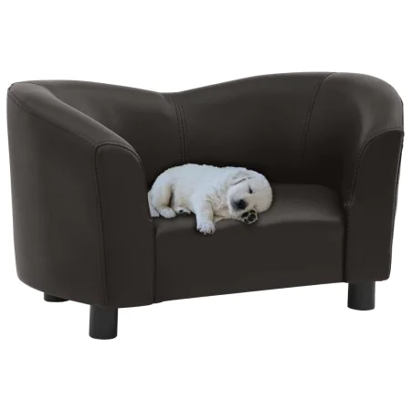 Sofá para perros cuero sintético marrón 67x41x39 cm de vidaXL, Camas para perros - Ref: Foro24-170947, Precio: 77,65 €, Descu...