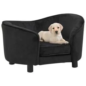 Sofá para perros felpa negro 69x49x40 cm de vidaXL, Camas para perros - Ref: Foro24-171021, Precio: 122,50 €, Descuento: %