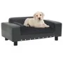 Sofá para perros felpa y cuero sintético gris oscuro 81x43x31cm de vidaXL, Camas para perros - Ref: Foro24-171044, Precio: 95...