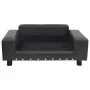 Sofá para perros felpa y cuero sintético gris oscuro 81x43x31cm de vidaXL, Camas para perros - Ref: Foro24-171044, Precio: 95...