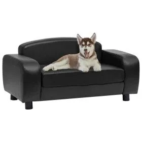 Sofá para perros cuero sintético negro 80x50x40 cm de vidaXL, Camas para perros - Ref: Foro24-170965, Precio: 121,18 €, Descu...