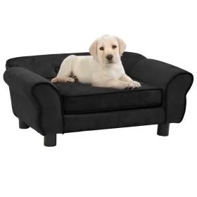 Sofá para perros felpa negro 72x45x30 cm de vidaXL, Camas para perros - Ref: Foro24-171038, Precio: 89,26 €, Descuento: %