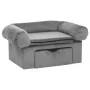 Sofá para perros con cajón felpa gris 75x50x38 cm de vidaXL, Camas para perros - Ref: Foro24-171076, Precio: 111,08 €, Descue...