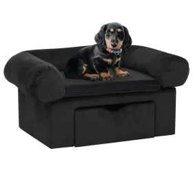 Sofá para perros con cajón felpa negro 75x50x38 cm de vidaXL, Camas para perros - Ref: Foro24-171078, Precio: 109,77 €, Descu...
