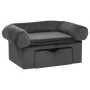 Sofá para perros con cajón felpa gris oscuro 75x50x38 cm de vidaXL, Camas para perros - Ref: Foro24-171079, Precio: 102,06 €,...