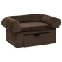 Sofá para perros con cajón felpa marrón 75x50x38 cm de vidaXL, Camas para perros - Ref: Foro24-171077, Precio: 110,38 €, Desc...