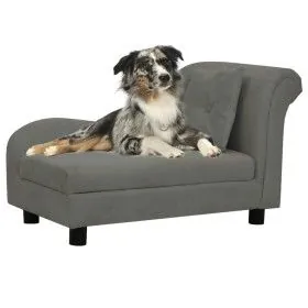 Sofá para perros con almohada gris oscuro felpa 83x44x44 cm de vidaXL, Camas para perros - Ref: Foro24-171103, Precio: 129,45...