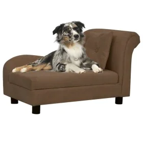 Sofá para perros con almohada marrón felpa 83x44x44 cm de vidaXL, Camas para perros - Ref: Foro24-171101, Precio: 134,62 €, D...
