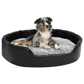 Cama para perros felpa y cuero sintético negro gris 90x79x20 cm de vidaXL, Camas para perros - Ref: Foro24-171255, Precio: 69...