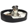 Cama de perros felpa y cuero sintético negro beige 99x89x21 cm de vidaXL, Camas para perros - Ref: Foro24-171272, Precio: 79,...