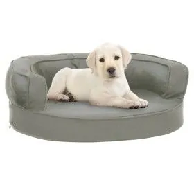 Colchón para cama de perro ergonómico aspecto lino gris 60x42cm de vidaXL, Camas para perros - Ref: Foro24-171295, Precio: 44...