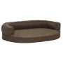 Colchón de cama de perro ergonómico aspecto lino marrón 75x53cm de vidaXL, Camas para perros - Ref: Foro24-171302, Precio: 66...