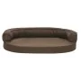 Colchón de cama de perro ergonómico aspecto lino marrón 75x53cm de vidaXL, Camas para perros - Ref: Foro24-171302, Precio: 66...