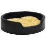 Cama de perro felpa y cuero sintético negro amarillo 99x89x21cm de vidaXL, Camas para perros - Ref: Foro24-171288, Precio: 76...