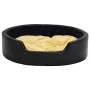 Cama de perro felpa y cuero sintético negro amarillo 99x89x21cm de vidaXL, Camas para perros - Ref: Foro24-171288, Precio: 76...