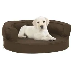 Colchón de cama de perro ergonómico aspecto lino marrón 60x42cm de vidaXL, Camas para perros - Ref: Foro24-171301, Precio: 44...